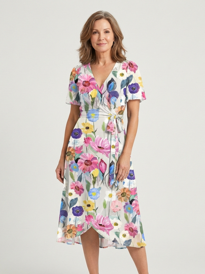 Zafrina | Vestido midi con estampado abstracto